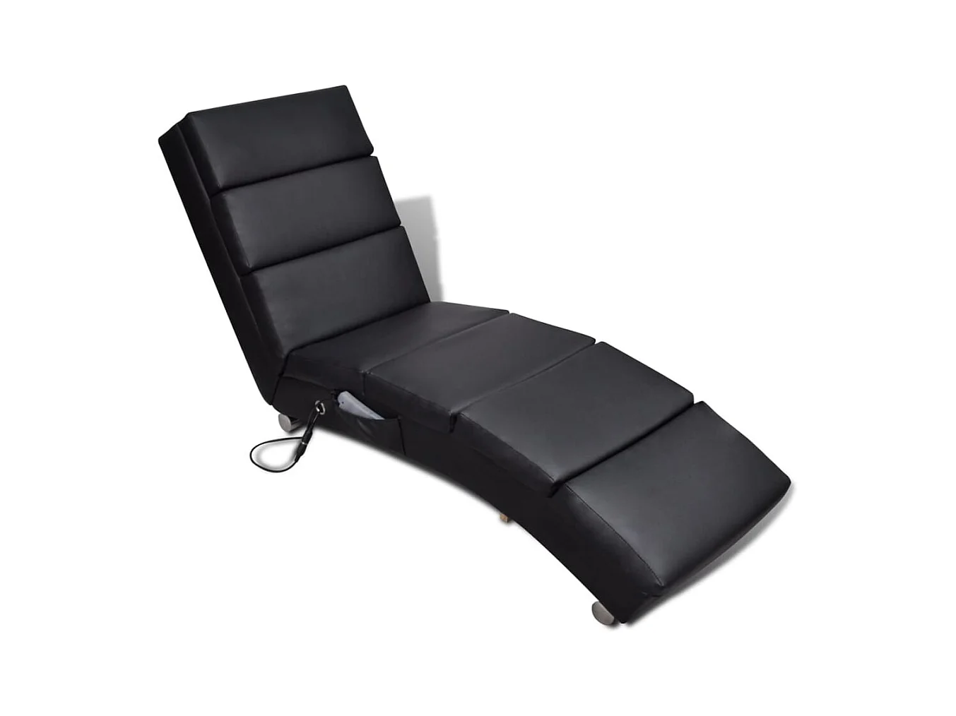 Chaise longue de massage Noir Similicuir FR88202