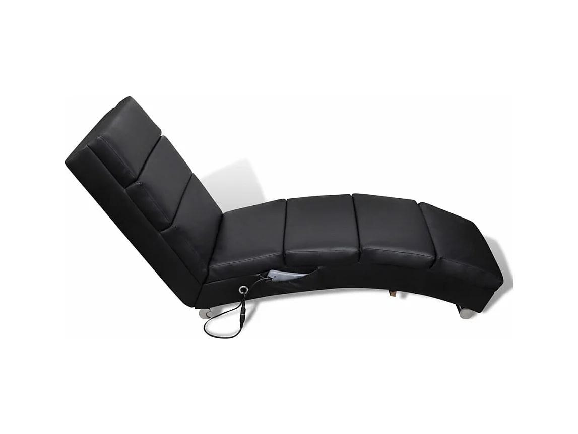 Chaise longue de massage Noir Similicuir FR88202