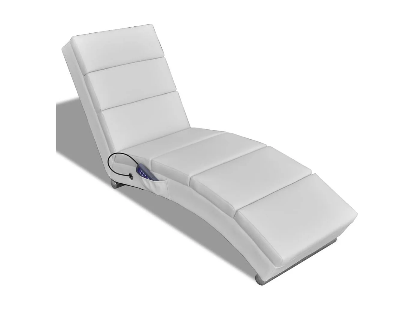 Tumbona de masaje reclinable de cuero sintético blanco ES714030