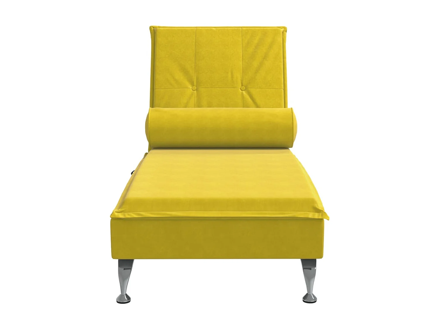 Chaise longue de massage avec traversin jaune velours FR90908