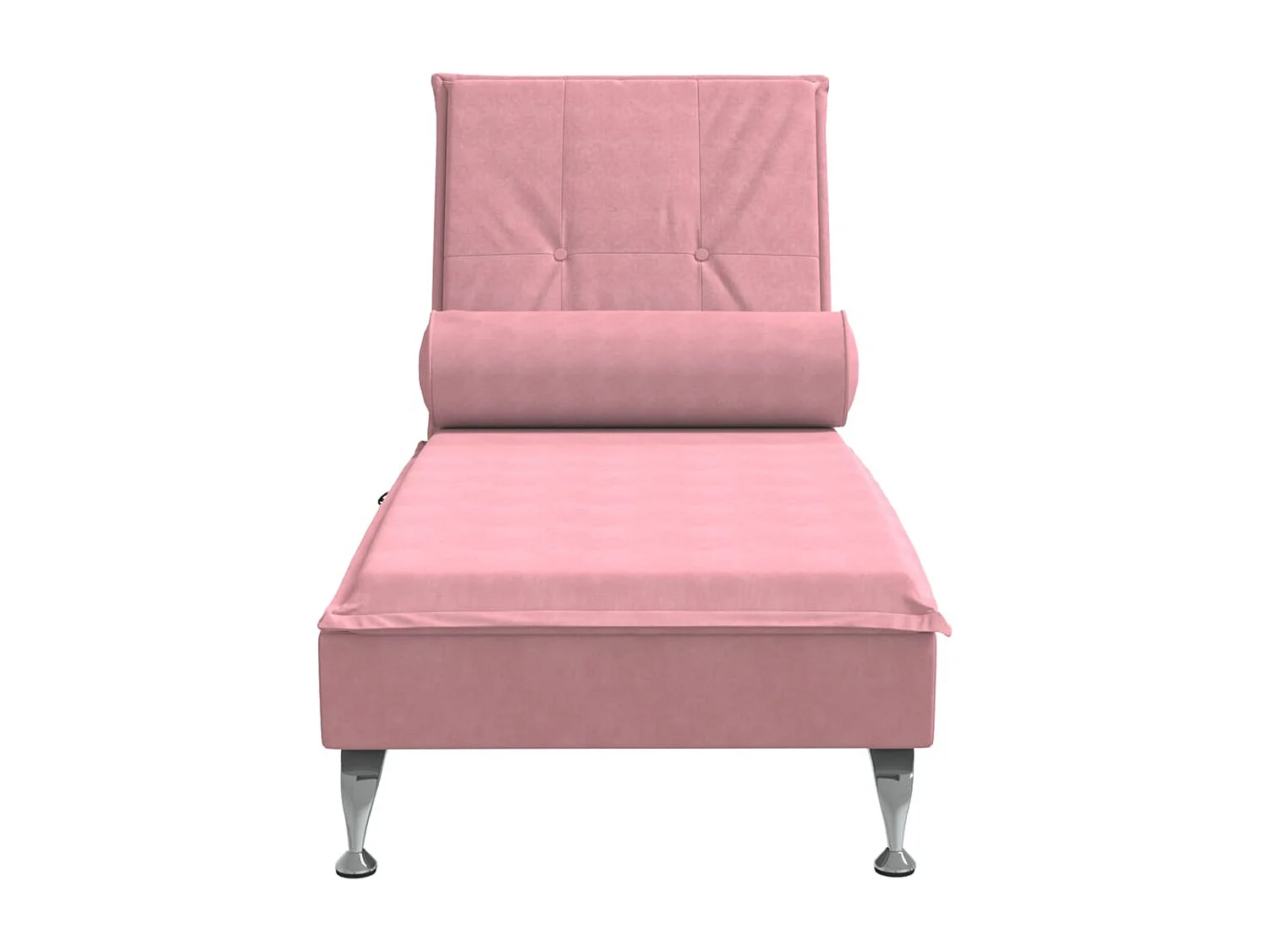 Chaise longue de massage avec traversin rose velours FR72224