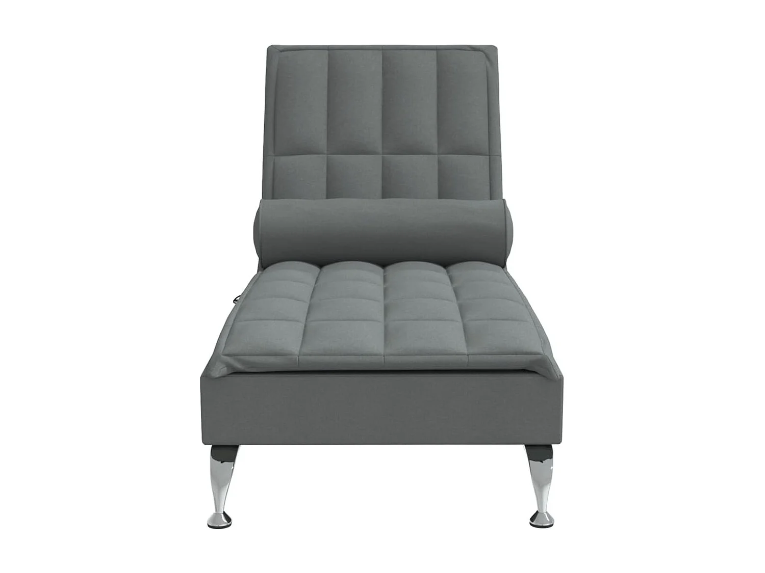 Chaise longue de massage avec traversin gris foncé tissu FR50053