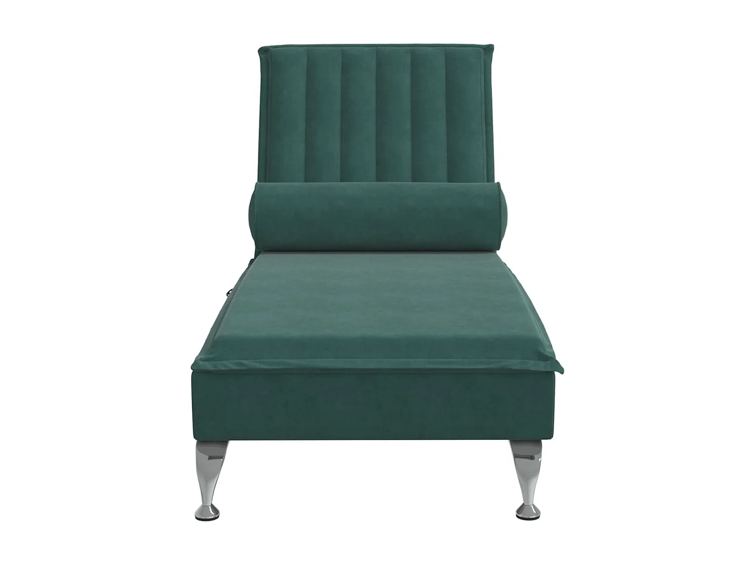 Chaise longue de massage avec traversin vert foncé velours FR15782