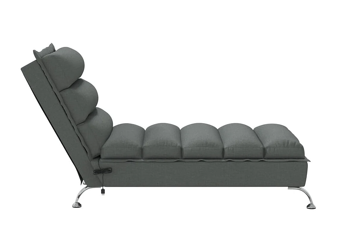 Chaise longue de massage avec coussins gris foncé tissu FR79191
