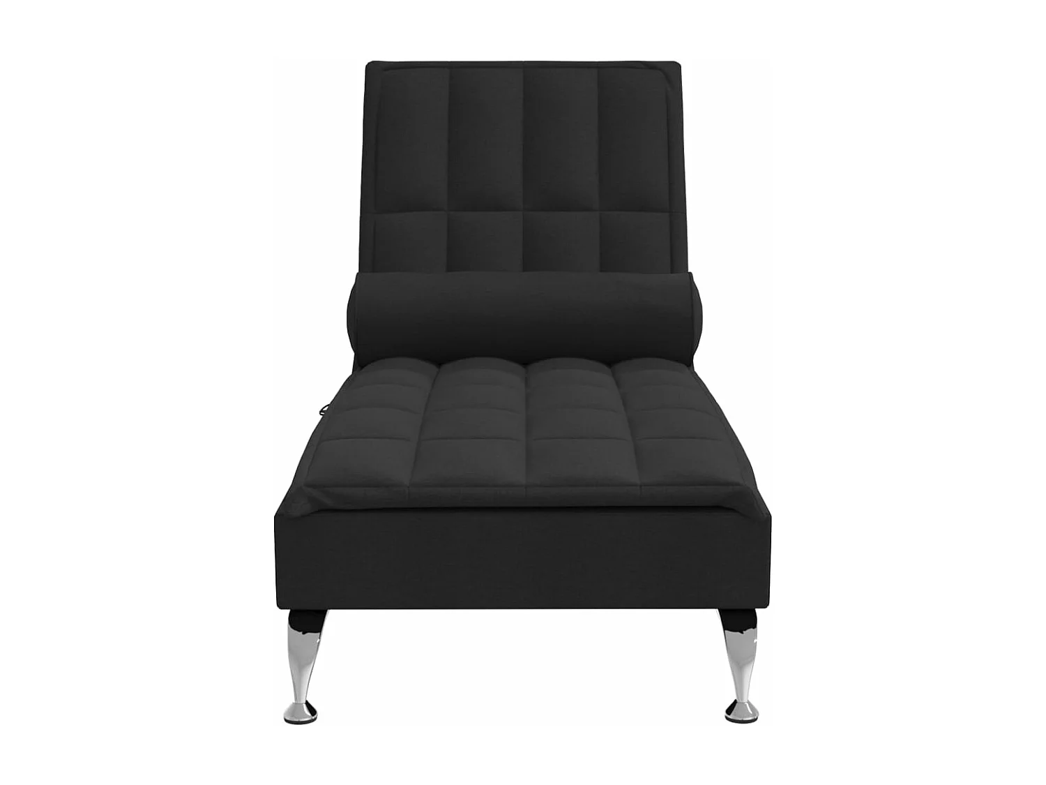 Chaise longue de massage avec traversin noir tissu FR24046