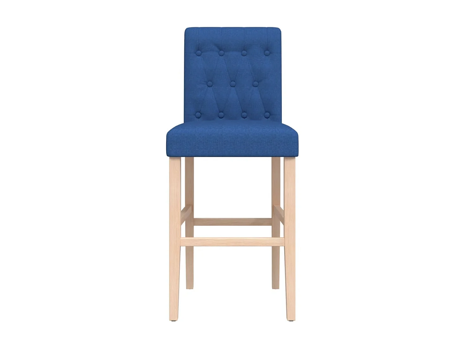 Lot de 2 Tabourets de bar bois massif d'hévéa et tissu FR53106