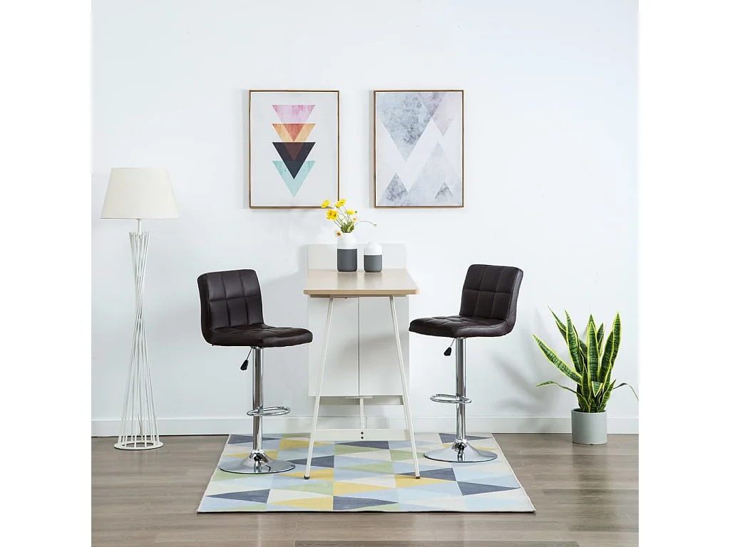 Barstoelen 2 st kunstleer bruin BE984232