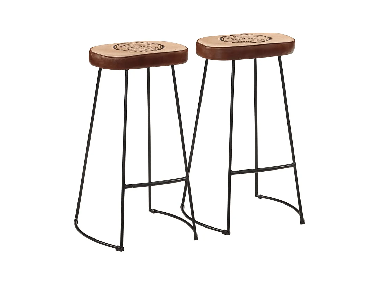 Lot de 2 Tabourets de bar marron foncé 44x37,5x78 cm FR21915