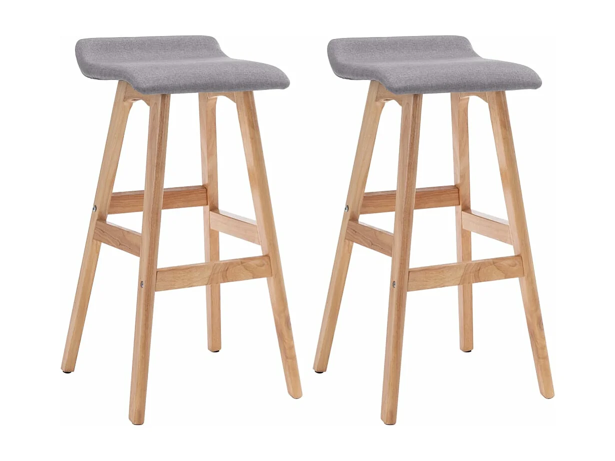 Lot de 2 Tabourets de bar gris clair tissu FR93365