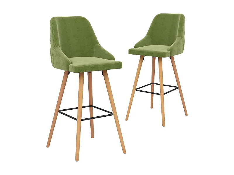 Bancos de bar 2 pcs veludo verde-claro PT819439