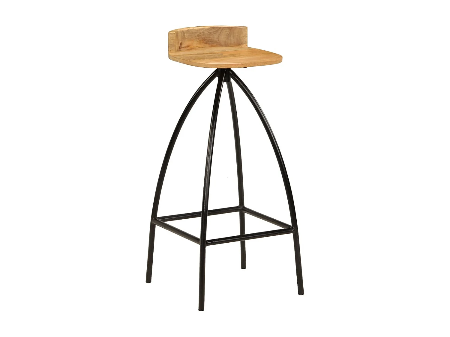 Lot de 2 Tabourets de bar bois de manguier solide FR67445