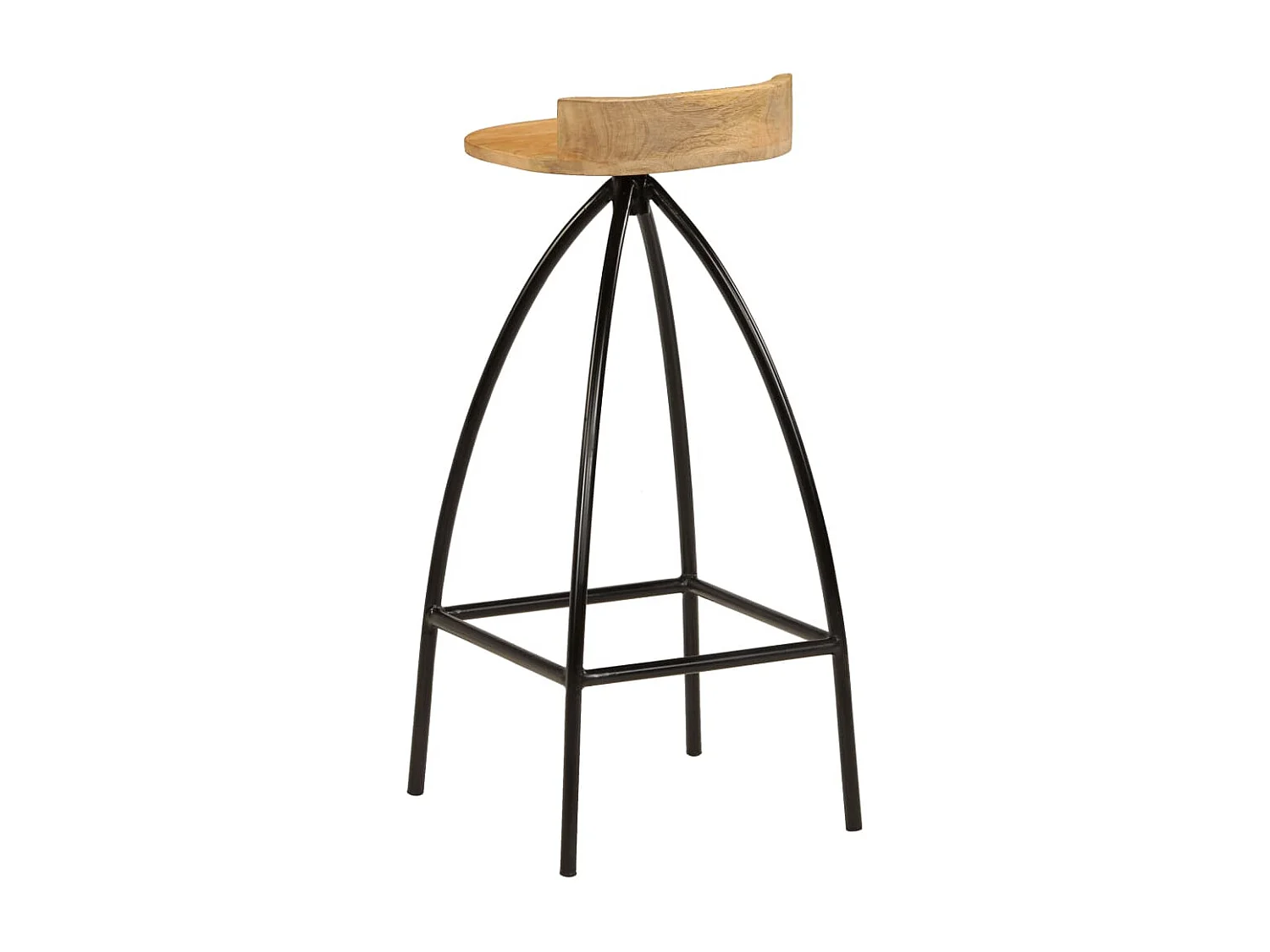 Lot de 2 Tabourets de bar bois de manguier solide FR67445