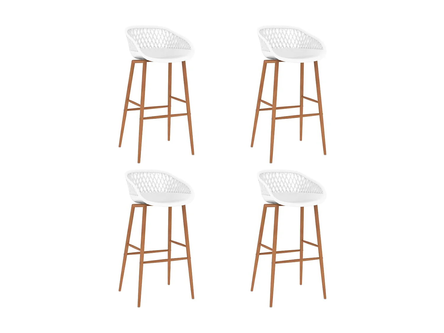 Lot de 4 Tabourets de bar blanc FR74747
