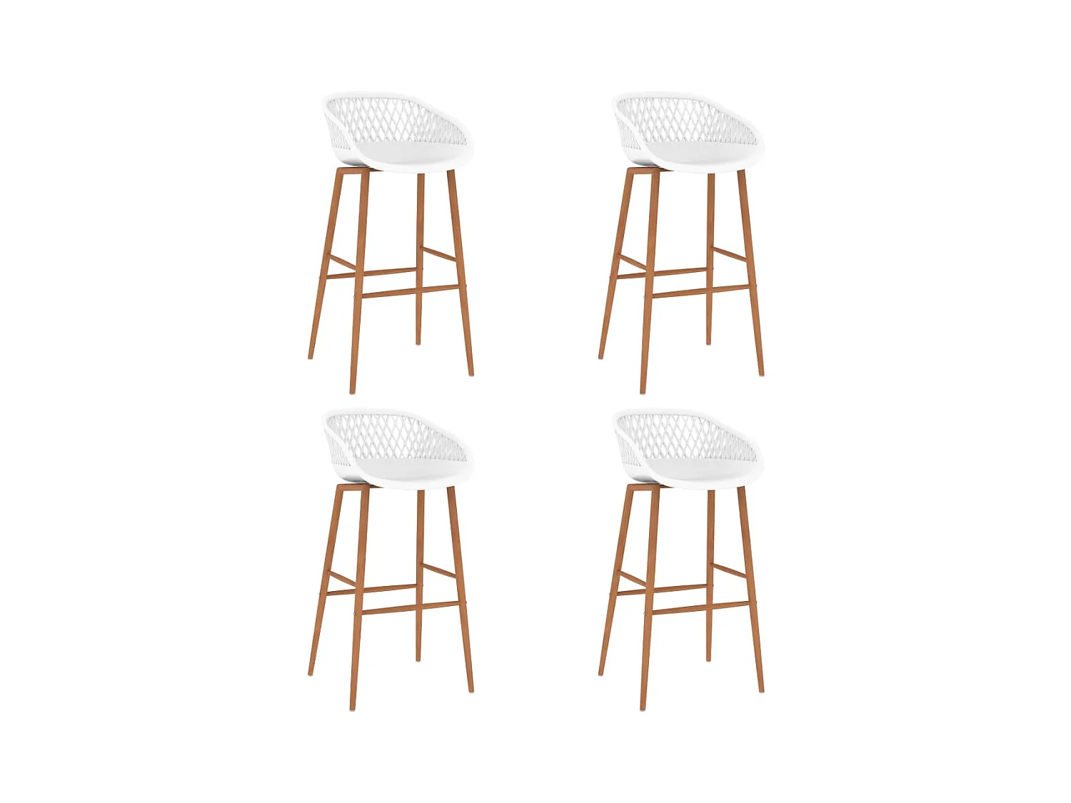 Lot de 4 Tabourets de bar blanc FR74747