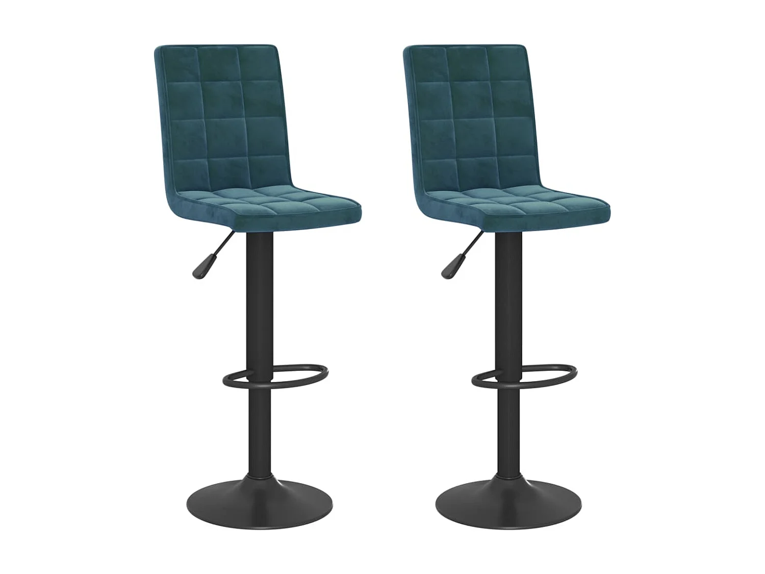 Lot de 2 Tabourets de bar bleu velours FR69596