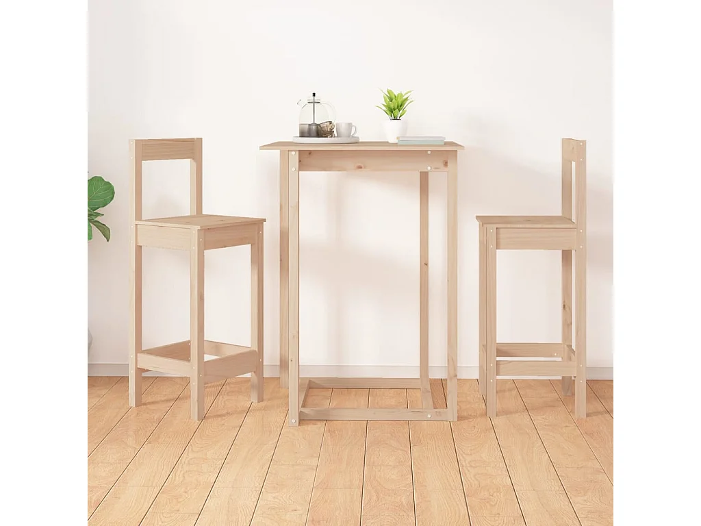 Lot de 2 Tabourets de bar 40x41,5x112 cm bois de pin solide FR76311