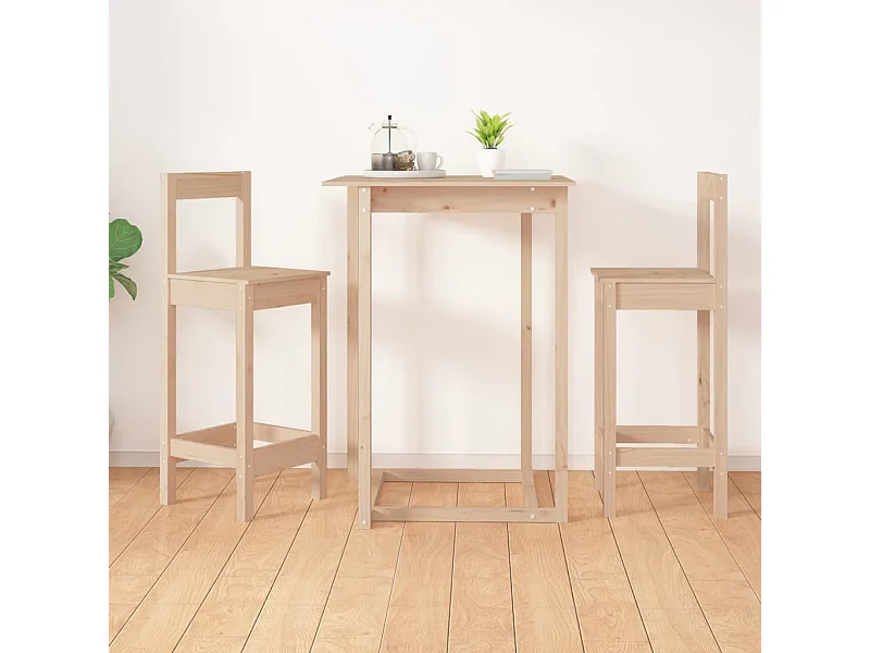 Lot de 2 Tabourets de bar 40x41,5x112 cm bois de pin solide FR76311