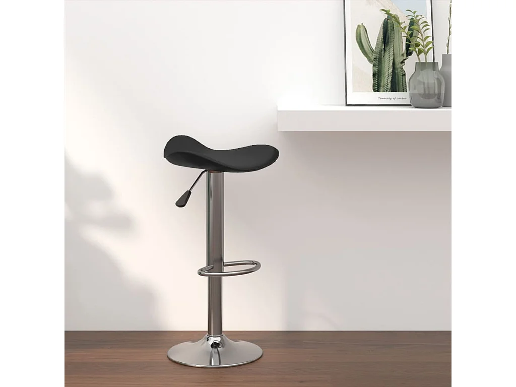 Tabouret de bar Noir Acier chromé et cuir artificiel FR27721