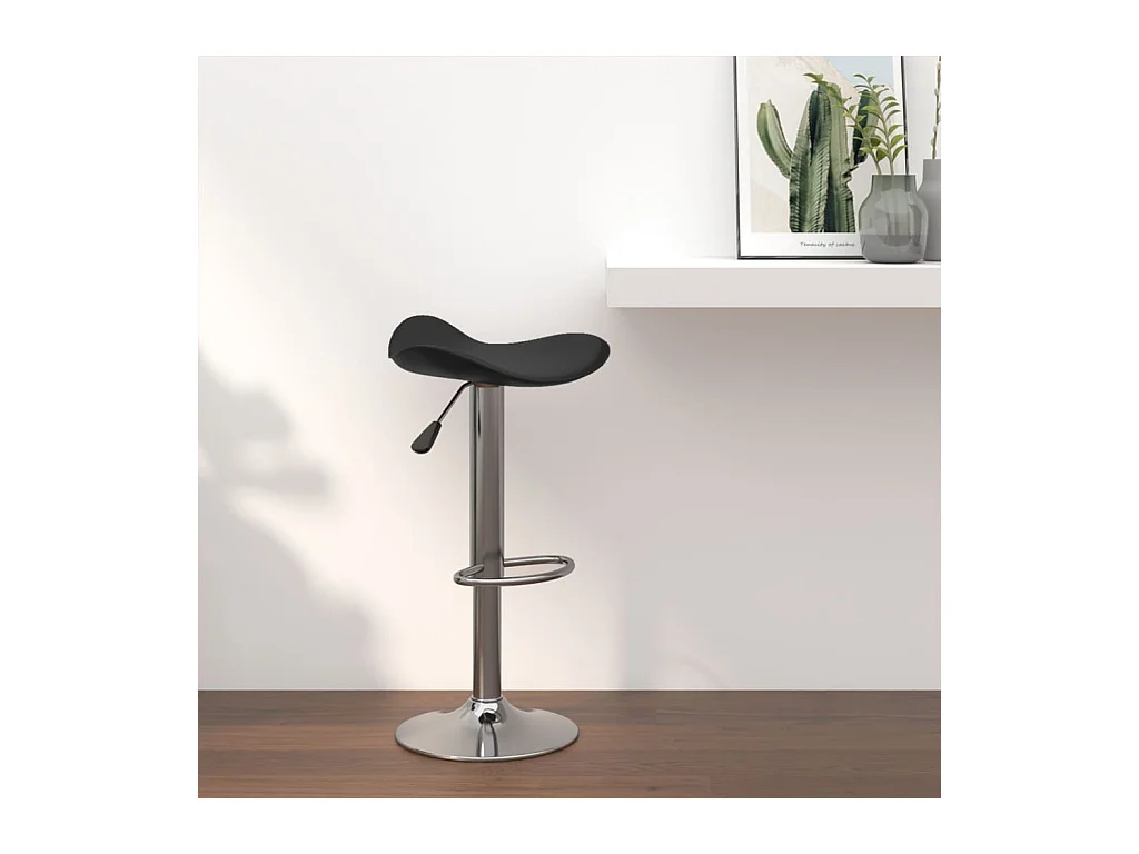 Tabouret de bar Noir Acier chromé et cuir artificiel FR27721