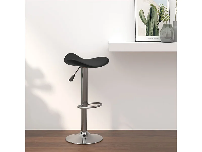 Tabouret de bar Noir Acier chromé et cuir artificiel FR27721