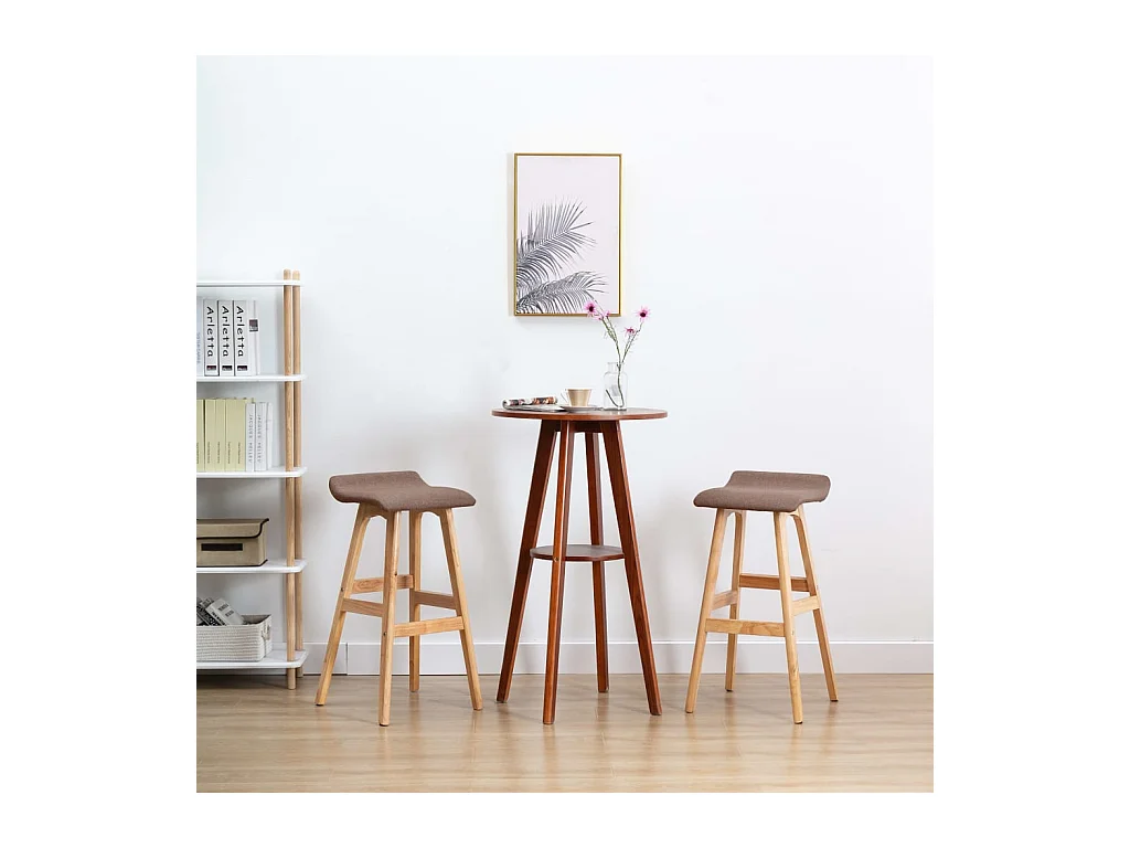 Lot de 2 Tabourets de bar taupe tissu FR81633