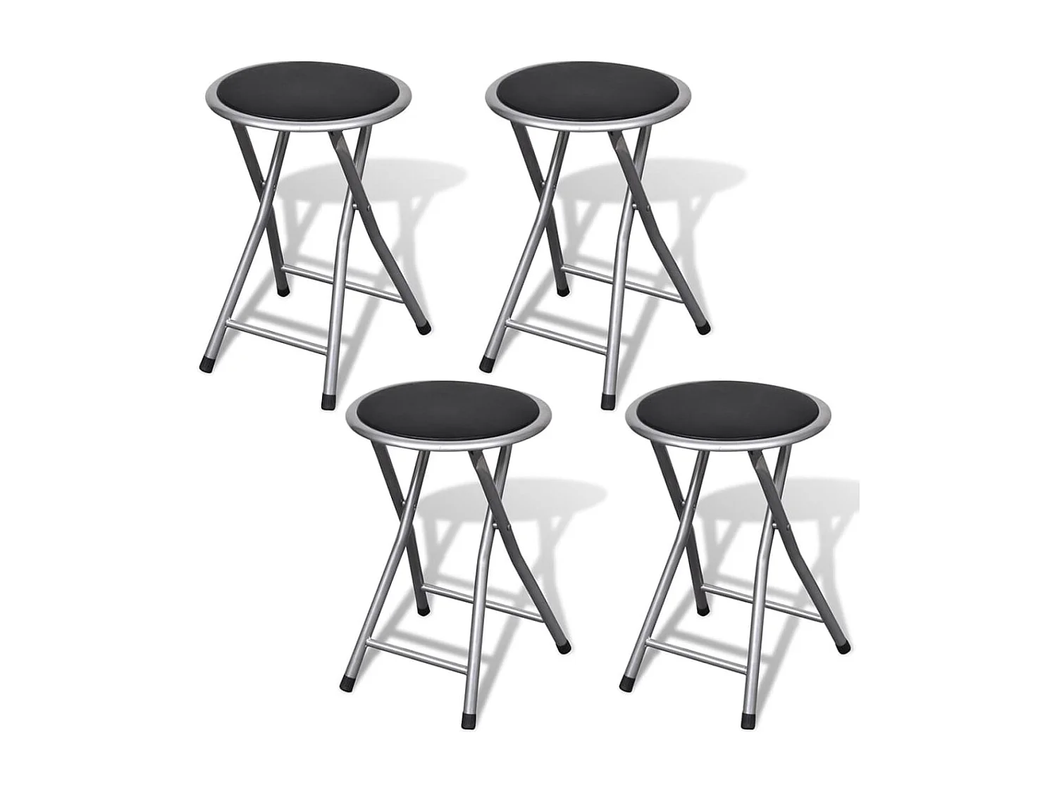 Lot de 4 Tabourets de bar pliables similicuir FR95547