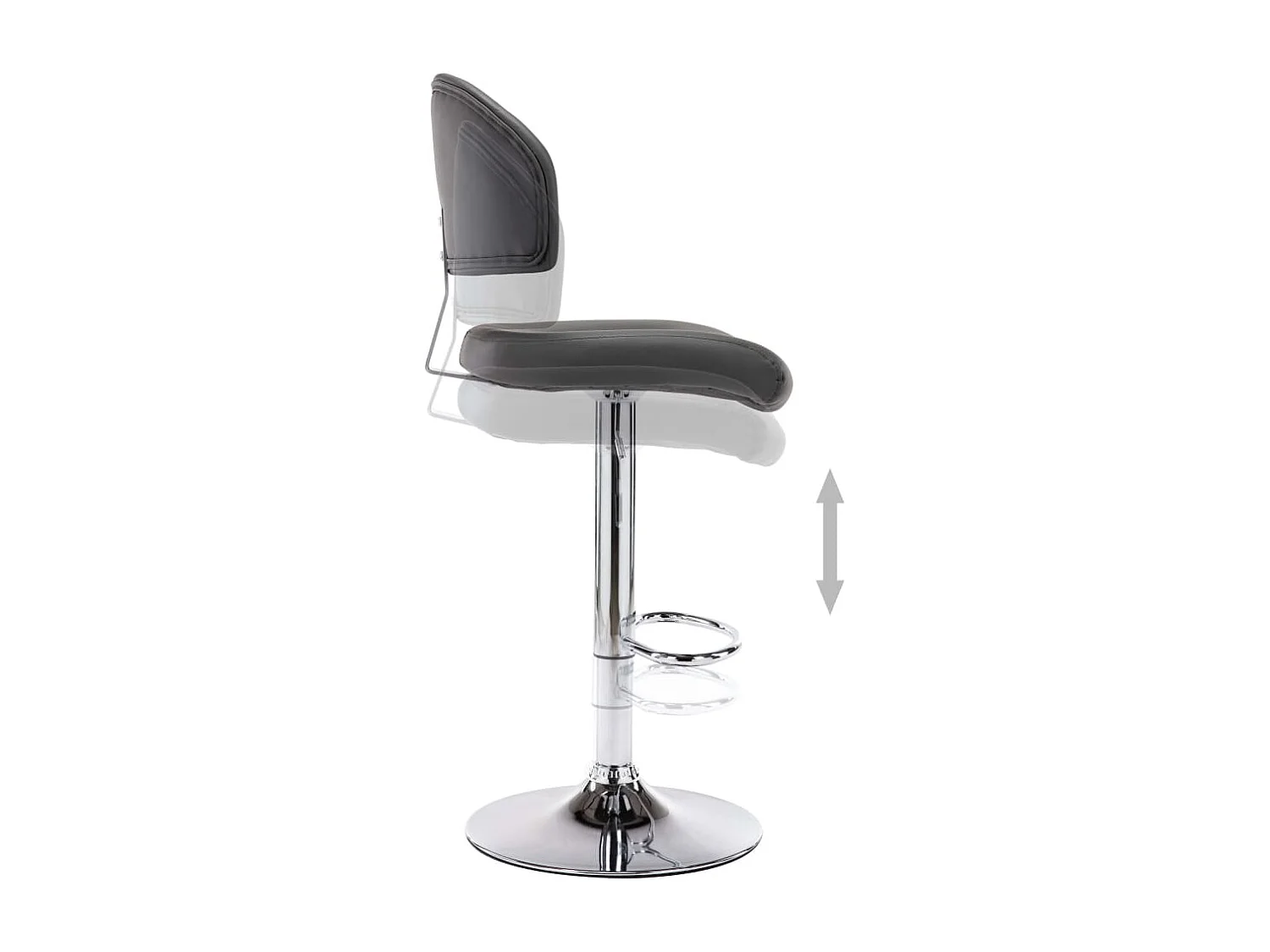 Tabouret de bar Gris Similicuir FR43905