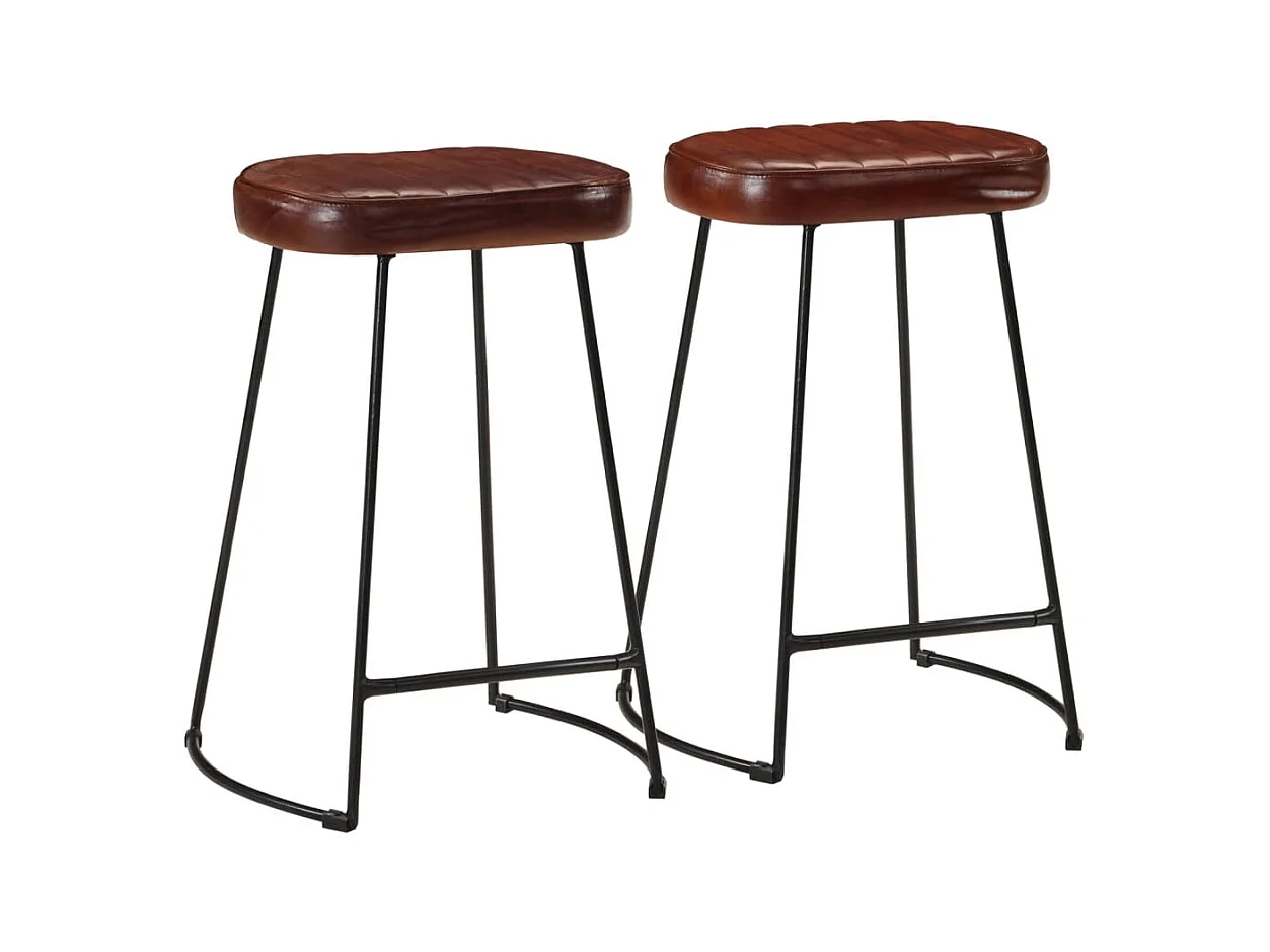 Lot de 2 Tabourets de bar marron foncé 41x29x62 cm FR49019