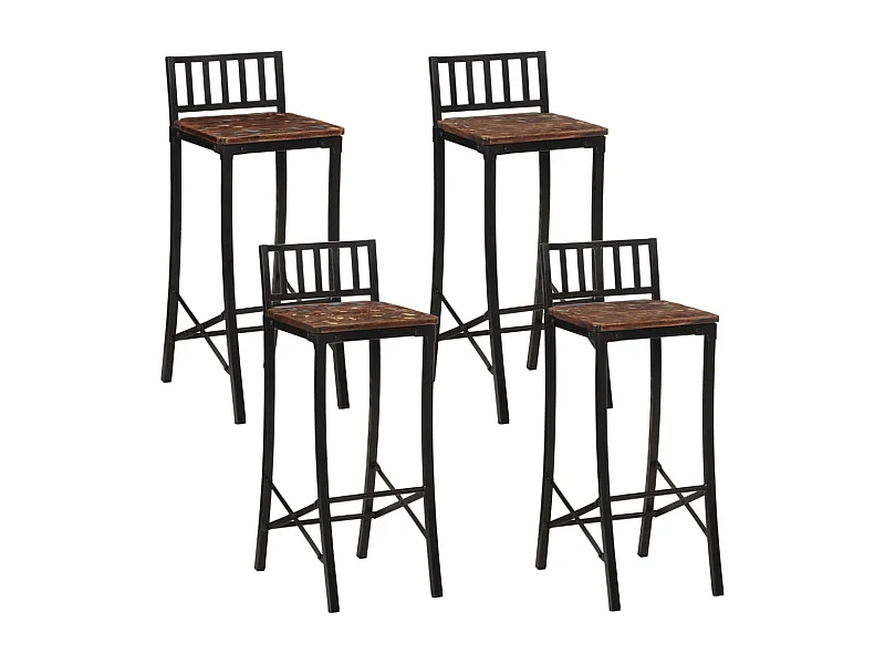 Cadeiras de bar 4 pcs madeira recuperada maciça PT818770