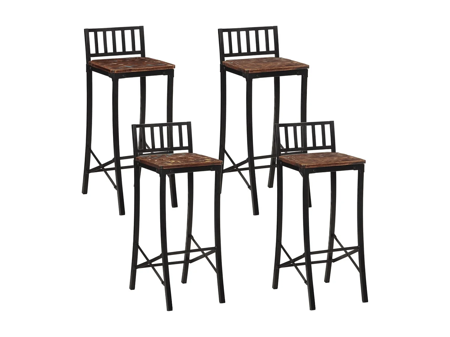 Cadeiras de bar 4 pcs madeira recuperada maciça PT818770