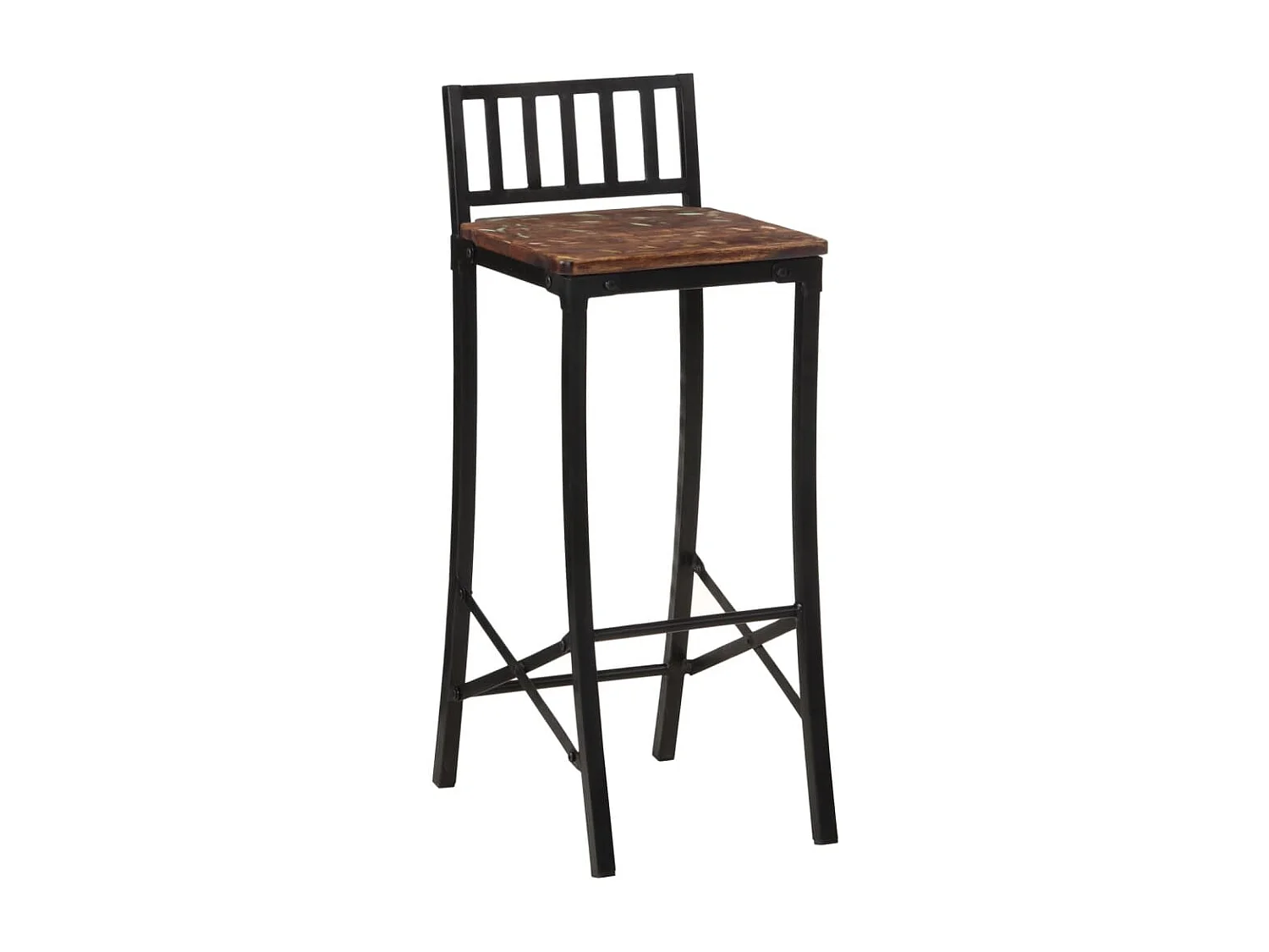 Lot de 4 Tabourets de bar bois de récupération massif FR52019