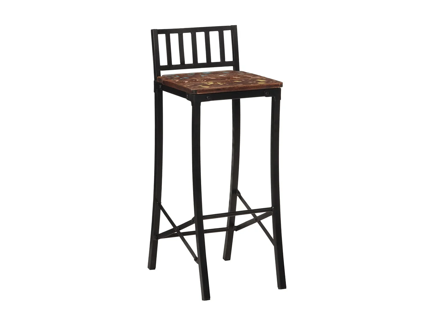 Lot de 4 Tabourets de bar bois de récupération massif FR52019