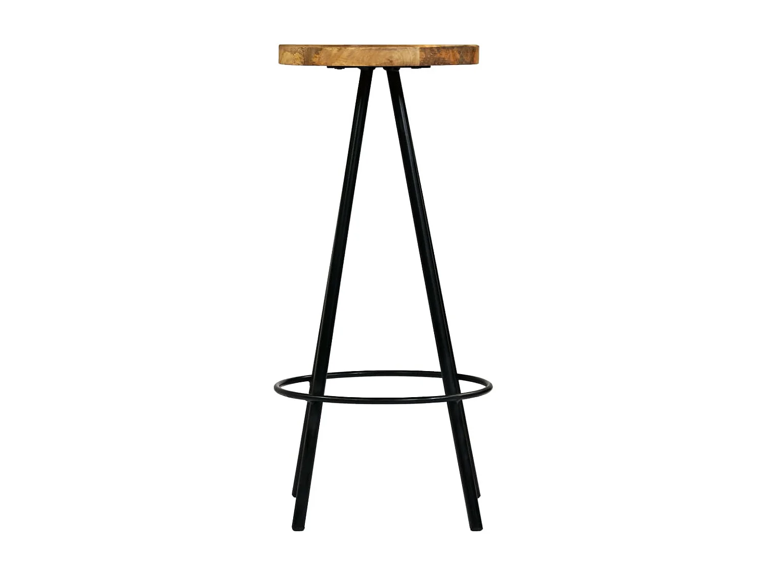 Lot de 2 Tabourets de bar bois de manguier solide FR23866