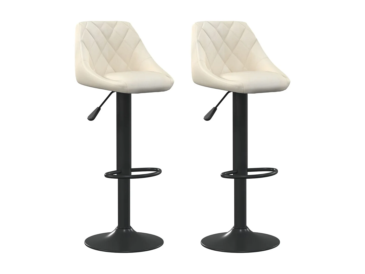 Lot de 2 Tabourets de bar crème velours FR24226