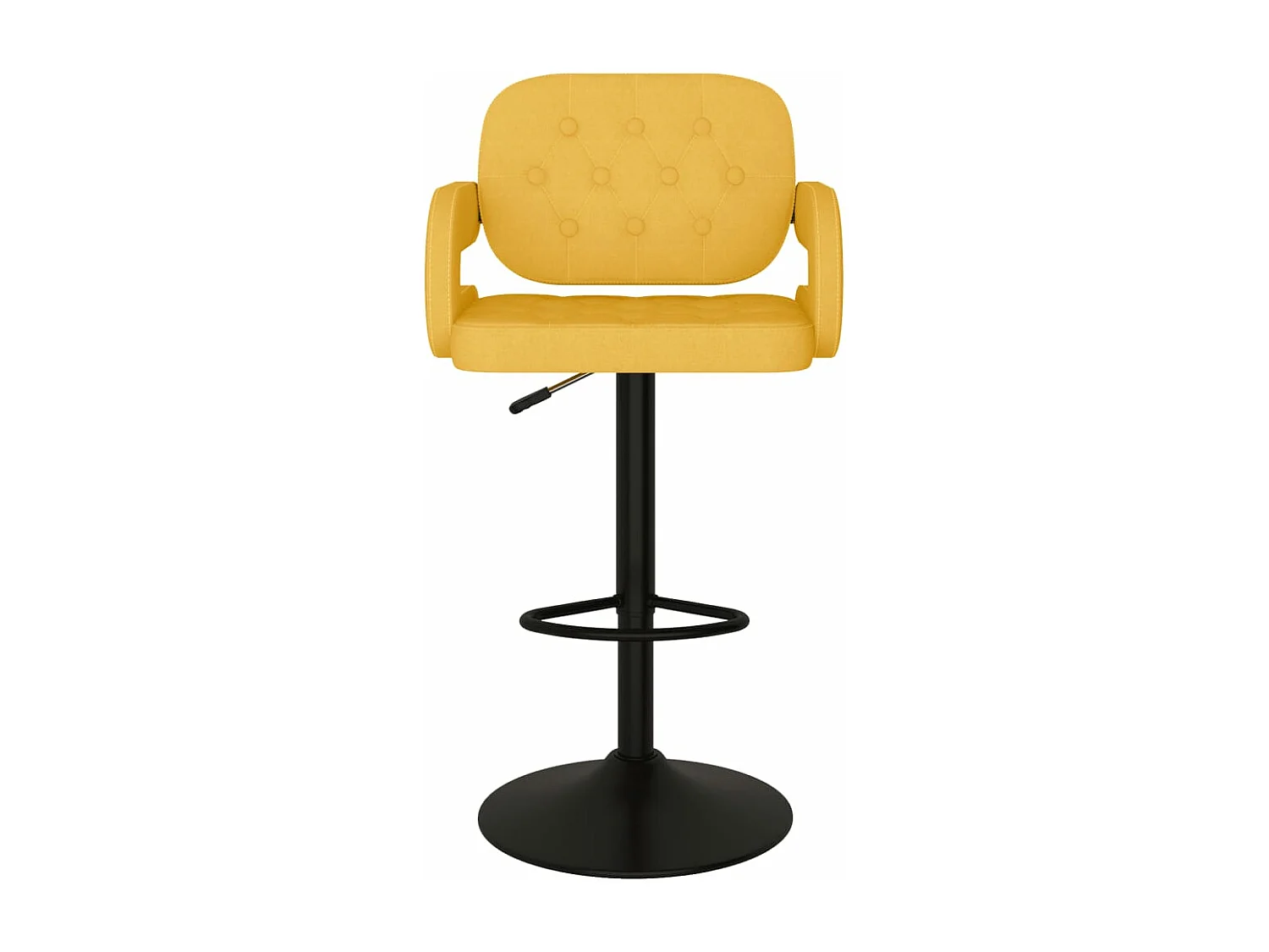 Lot de 2 Tabourets de bar jaune moutarde tissu FR21781