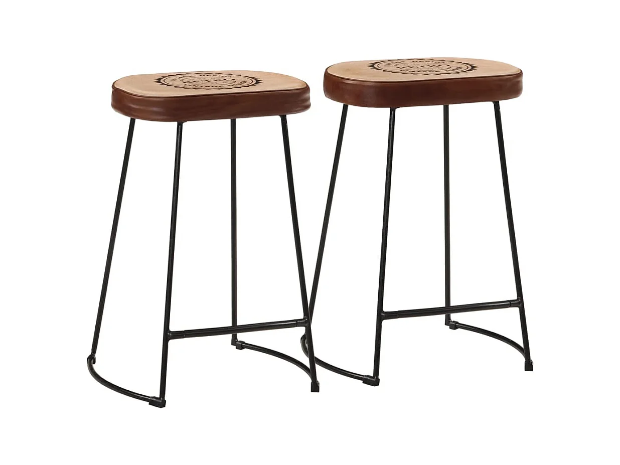 Lot de 2 Tabourets de bar marron foncé 41x29x62 cm FR80746