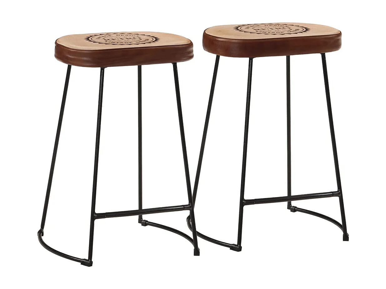 Lot de 2 Tabourets de bar marron foncé 41x29x62 cm FR80746