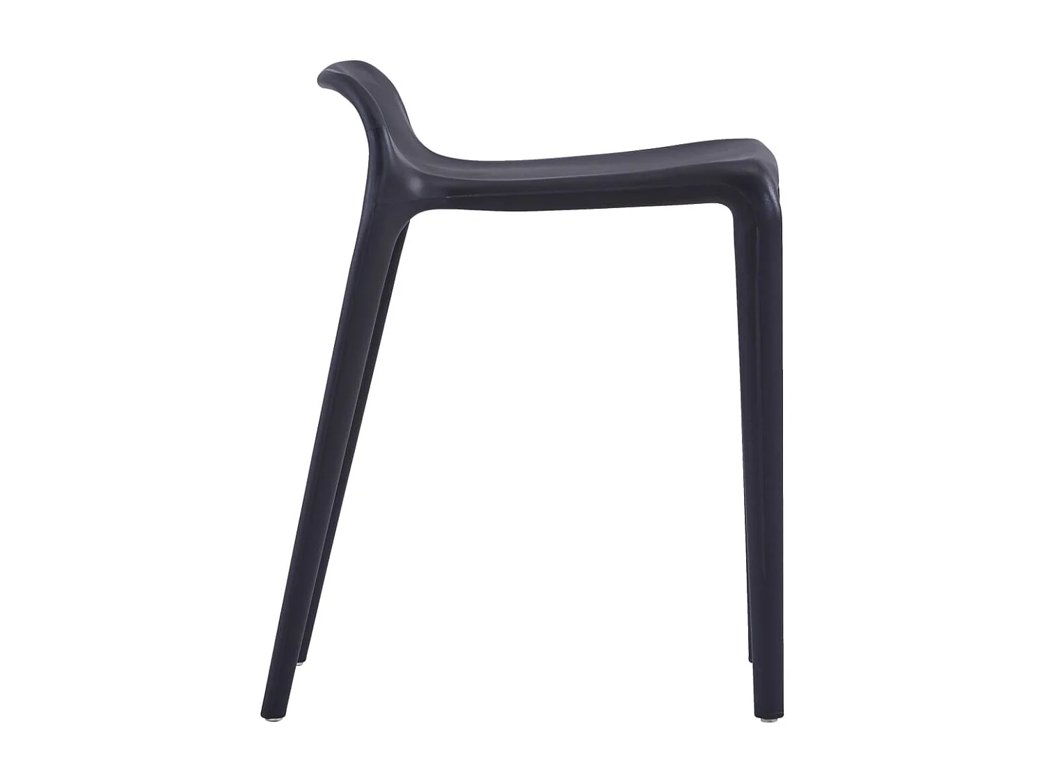 Lot de 4 Tabourets bas empilables noir plastique FR42683