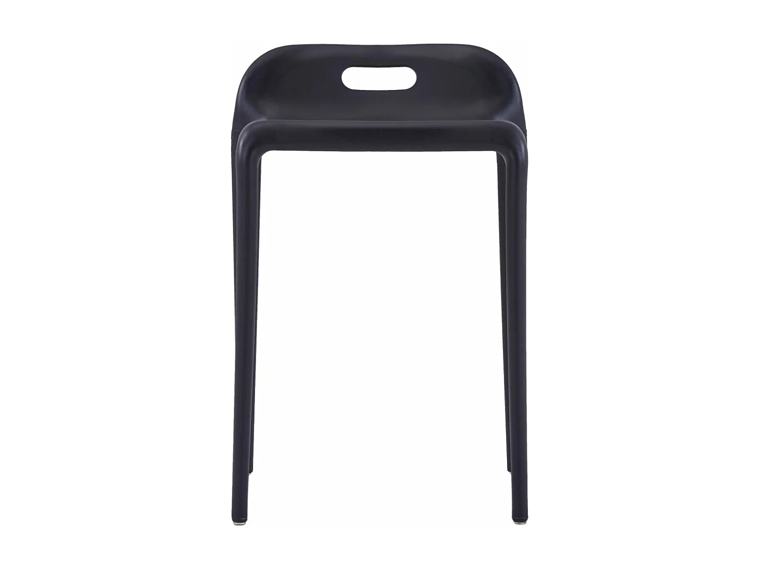 Lot de 4 Tabourets bas empilables noir plastique FR42683