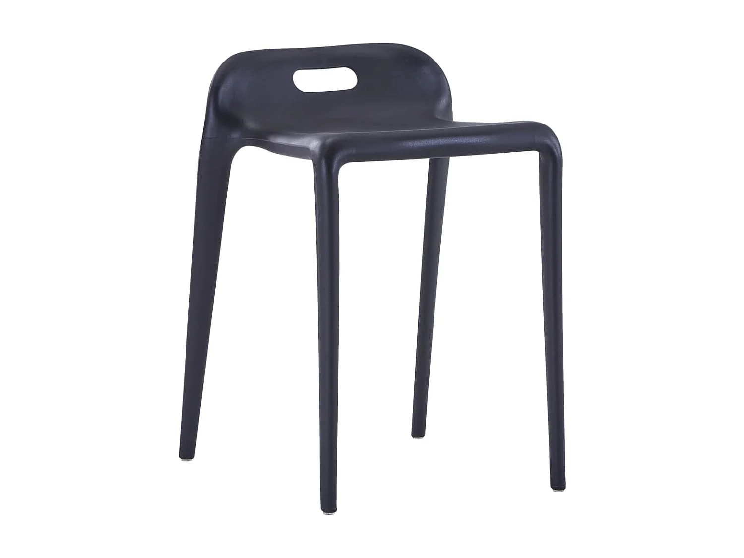 Lot de 4 Tabourets bas empilables noir plastique FR42683