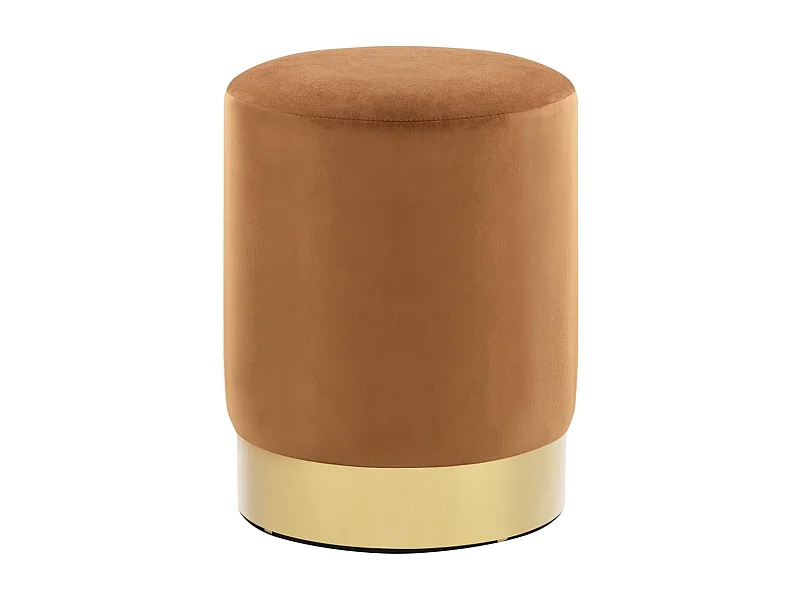 Taburete de terciopelo marrón y dorado ES799213