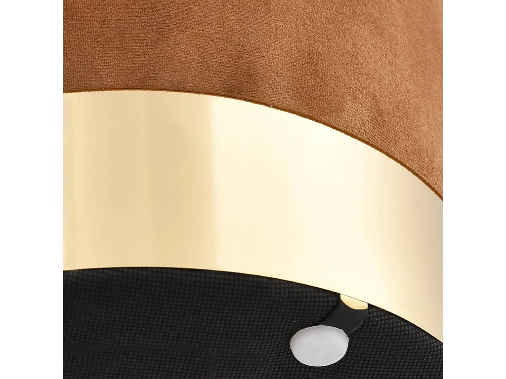 Tabouret bas Marron et doré Velours FR99680