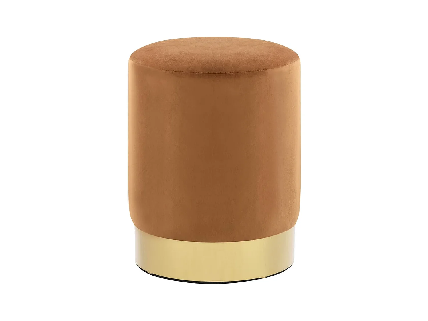 Tabouret bas Marron et doré Velours FR99680