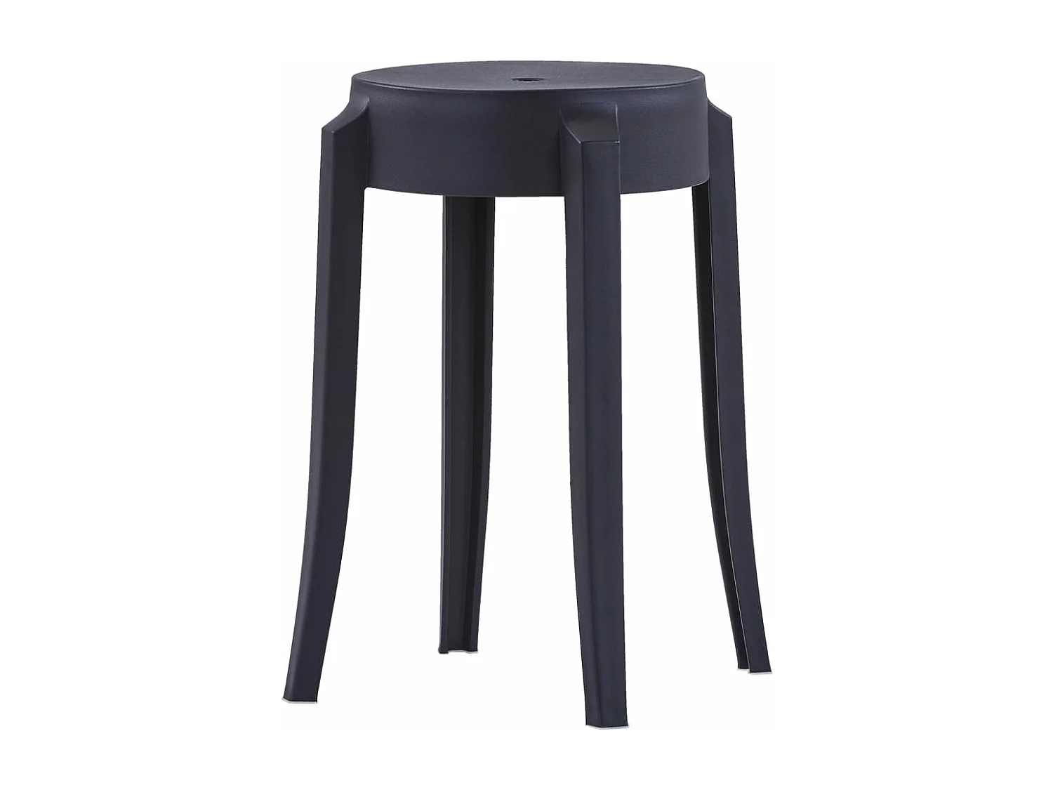 Bancos empilháveis 4 pcs plástico preto PT135003