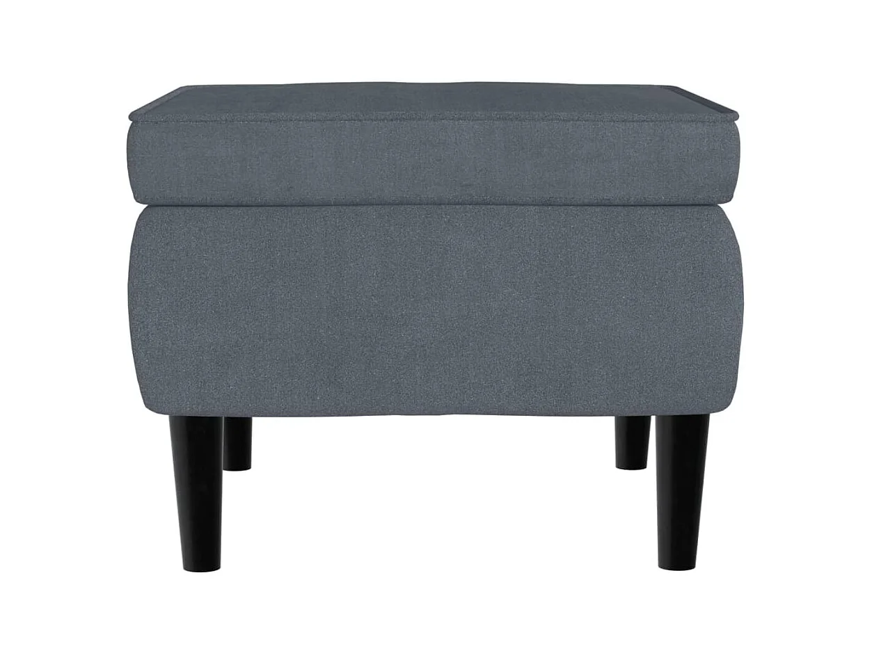 Tabouret bas avec pieds en bois Gris foncé Velours FR22903