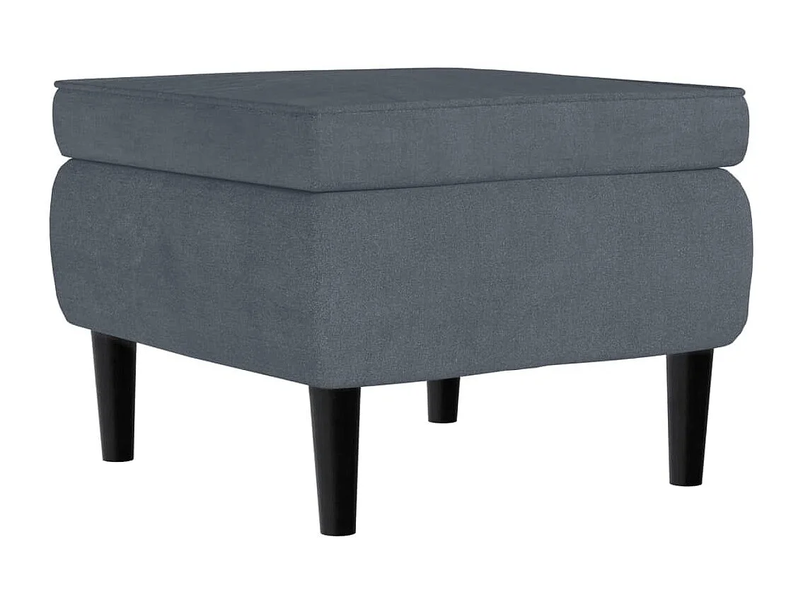 Kruk met houten poten fluweel donkergrijs BE968549