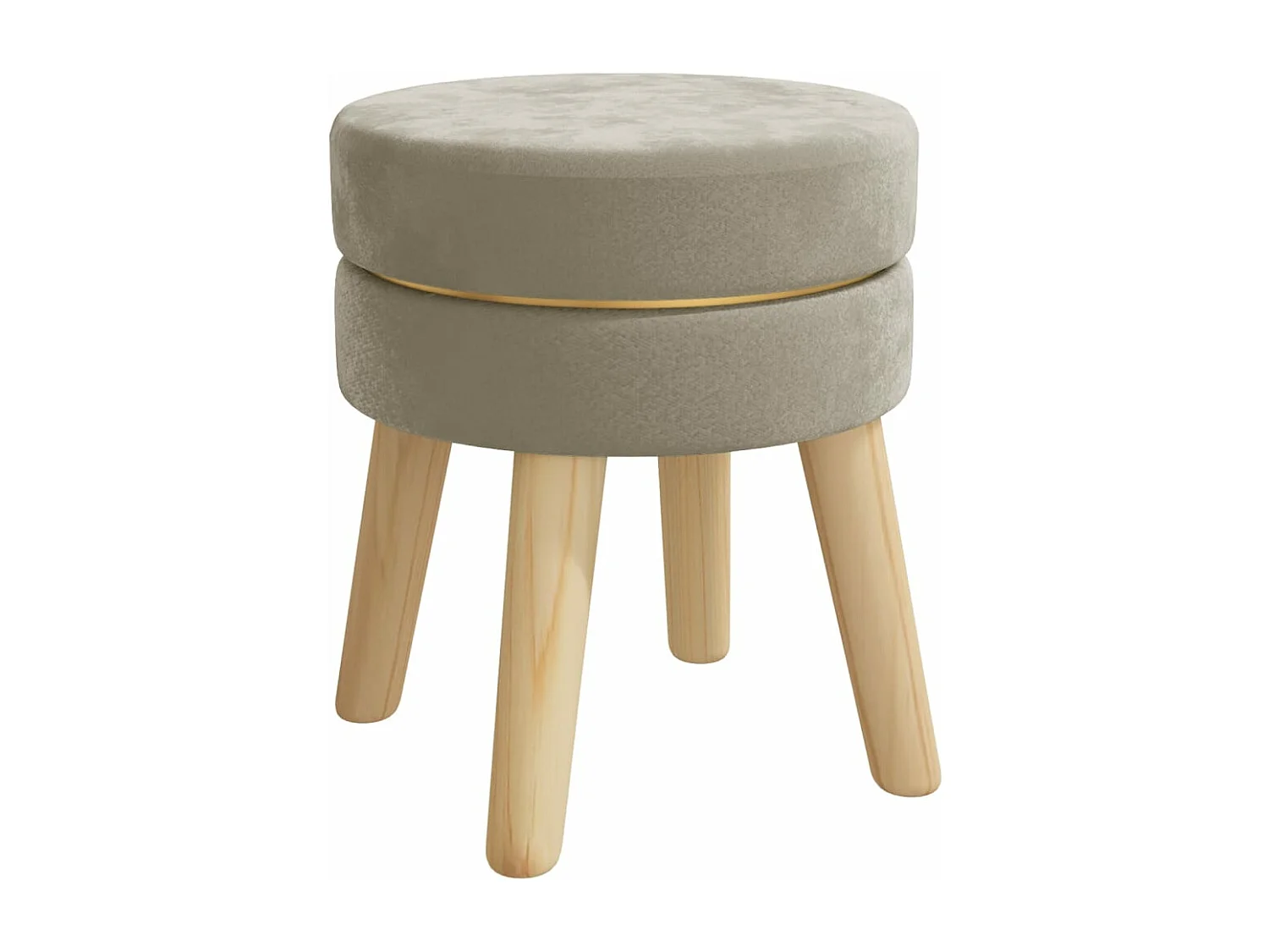 Tabouret bas rond Gris foncé Velours FR75828