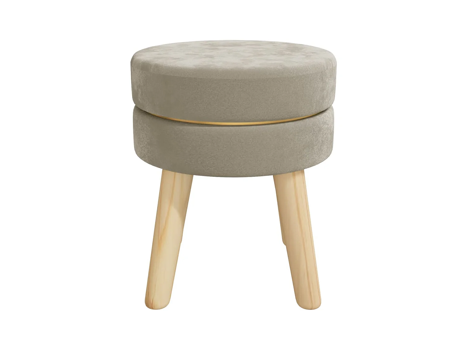 Tabouret bas rond Gris foncé Velours FR75828