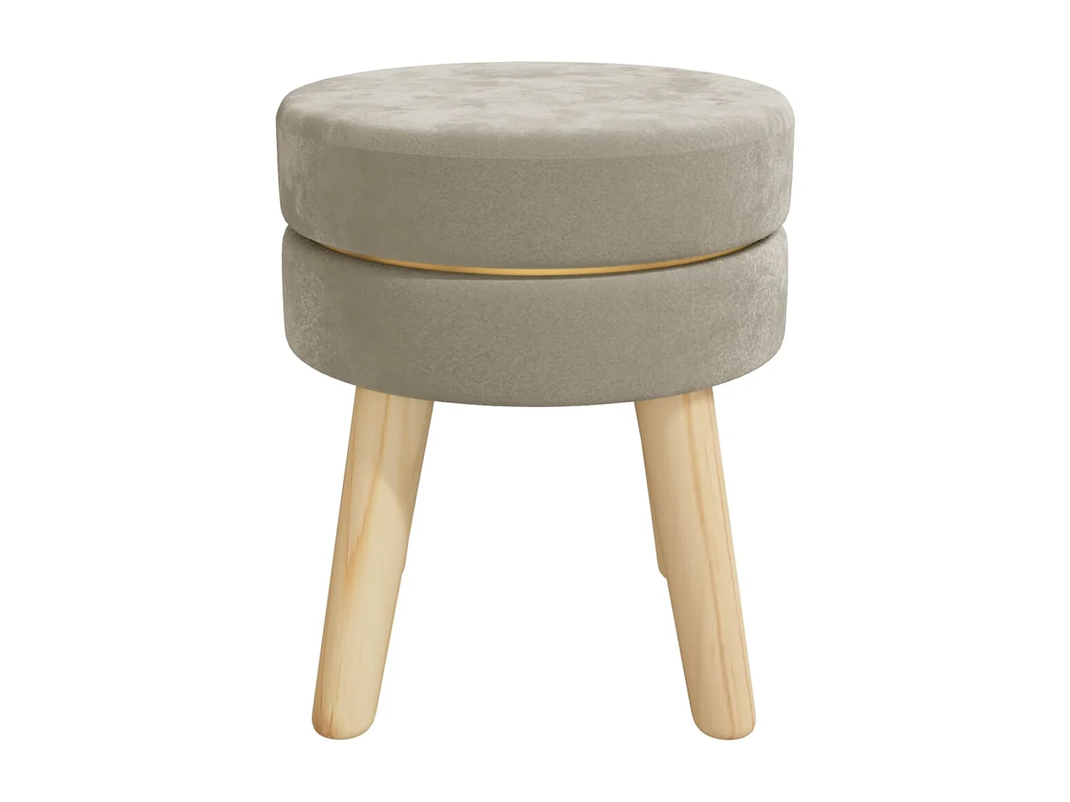Hocker redondo gris oscuro terciopelo ES211687