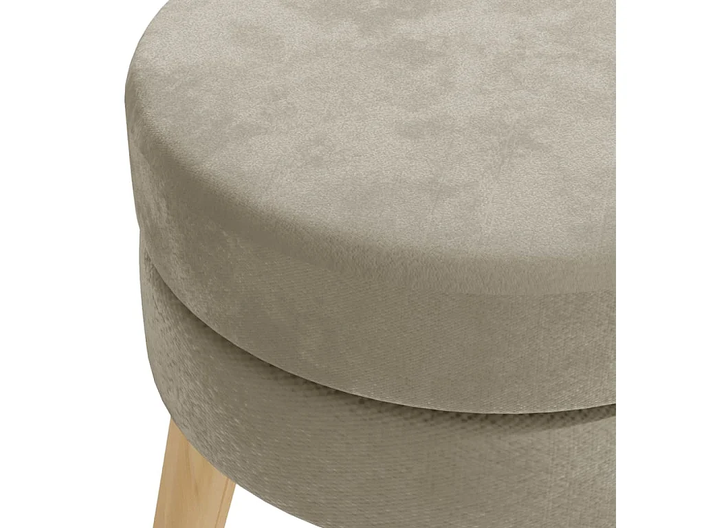 Hocker redondo gris oscuro terciopelo ES211687